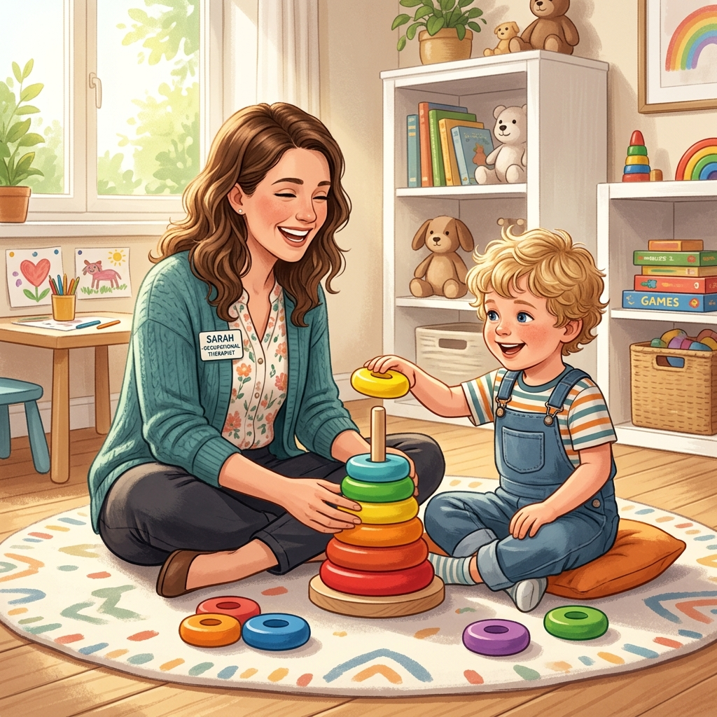 Child occupational therapy session at Seeds Therapy Center